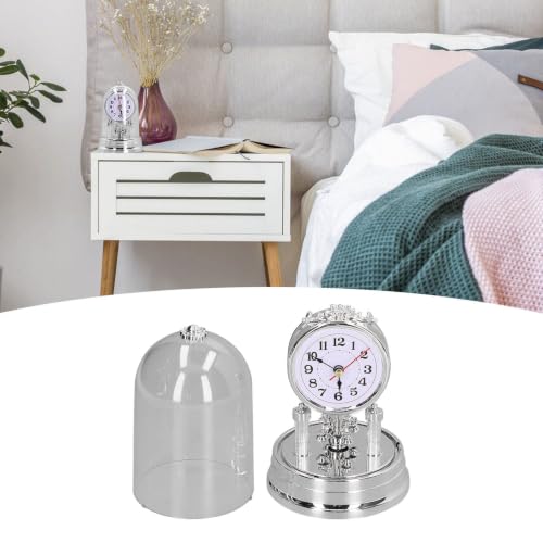 Desk Clock, European Style Quiet Table Clock Internal Rotation Home Decoration for Living Room Bedroom