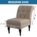 H.VERSAILTEX Armless Accent Chair Covers Thick Velvet Armless Chair Slipcovers High Stretch Chair Covers for Living Room Hotel Machine Washable Furniture Protector with Elastic Bottom, Ivory