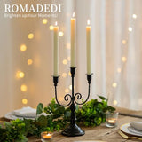 Romadedi Black 11.8" 3 Arm Candelabra Candle Holders