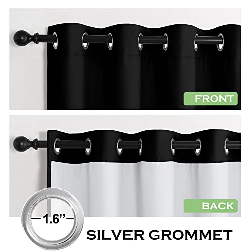KGORGE 4-in-1 Soundproof Anti Dust 100% Blackout Curtains with Melt-Blown Layer Noise Reducing Thermal Insulating Window Drapes for Bedroom Nursery, W 52 x L 84, Black, 2 Panels