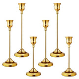 Candlestick Holders 6 PCS Metal Taper Candle Holders, KSWING Gold Candle Stick Holders Set, Perfect for Table Centerpiece Mantel Party Wedding Christmas Home Decor, Set of 6
