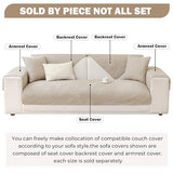 vctops Farmhouse Solid Color Embroidery Sofa Couch Cover Cotton Quilted Sectional Couch Covers Washable Non Slip Sofa Slipcover for Dogs, Children, Pets Furniture Protector (Khaki,28"x28")