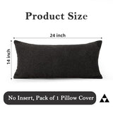 Boucle Lumbar Pillow Cover 14x24 inch Black
