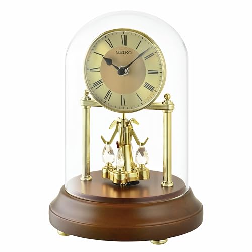 SEIKO QXN236GLH Desk and Table Clock, Brown