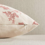 2 Pack French Floral Throw Pillow Covers 20x20in, Red/Cream