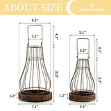 Romadedi Lantern Rustic Farmhouse Decor, Set of 2