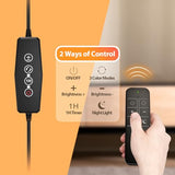 Reading Light with Remote, LED Desk Lamp Clip on [1H Timer & Nightlight] RA>95 Dimmable Flexible Gooseneck, Reading Lamp with Clamp for Table - 3.5'' (Adapter Included)