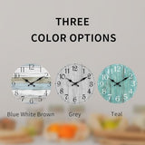 Wall Clock, Silent Non Ticking Wall Clocks Battery Operated, Rustic Wooden Clocks Decorative for Kitchen, Bathroom, Bedroom, Living Room, (8 Inch)