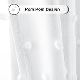 MYSKY HOME White Blackout Curtains for Bedroom 84 Inches Long 100% Light Blocking Drapes for Girls Kids Room Pom Pom Sheer Thermal Insulated Room Darkening Window Panels Back Tab Set of 2, 52W x 84L