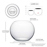 WGVI Bowl Glass Vase, Diameter 8", Height 6", Open Width 5", (Multiple Sizes Choices) Clear Bubble Planter Terrarium Fish Bowl for Wedding Event Home Decor, 1 Piece (VBW0008A)