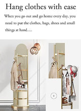 Floor-to-Ceiling Full-Length Mirror Bedroom Storage Neat and Orderly Rotating Dressing Table Hanging Rack 1 Fitting Mirror (Pink Standard)