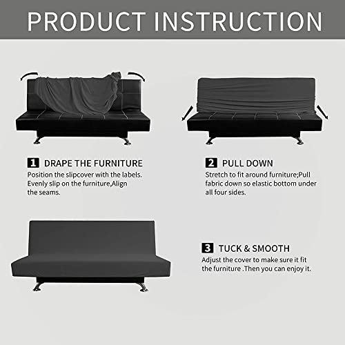 YOPOIY Stylish Printed Futon Cover Premium Polyester Fabric Futon Slipcover Removable Armless Sofa Cover Lightweight Furniture Cover for Pets, Kids -1-140-160cm