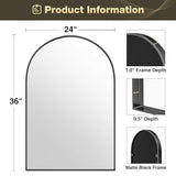 Brightify Arched Mirror, Arched Wall Mirror, 24 x 36 Inch Black Arch Mirror, Metal Frame Black Bathroom Mirror, Arched Top Bathroom Vanity Mirror for Living Room Bedroom Mantel Entryway Hallways
