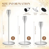 FillTouch 30 Pcs Silver Candlestick Holder with Flameless Taper Candle Bulk