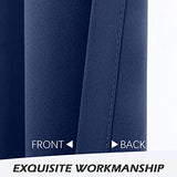 MYSKY HOME Navy Blue Curtains 84 Inches Long Blackout Curtains for Living Room Bedroom Blue Curtain Grommet Window Drapes Privacy Protect Room Darkening Single Panel Curtain, 52 x 84 Inch