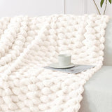 Whale Flotilla Fleece Throw Blanket for Couch or Bed, Luxury Super Soft Lightweight Summer Blanket, 3D Jacquard Cozy Fluffy Plush Decorative Sofa Chair Blanket for Mom Dad, 50x60 Inch, Ivory