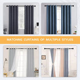 1 Inch Black Curtain Rods for Windows, Heavy Duty, 72 to 144 Inch, Standard Decorative Window Curtain Rod Set with Brackets for Bathroom, Kitchen, Bedroom, Black