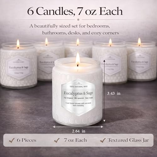 Scented Candles Gift Set for Women, 6 Pack Aromatherapy Soy Candles for Home, Long Lasting Decorative Jar Candles for Birthday, Relaxation, Self Care