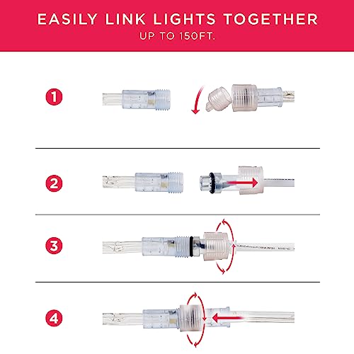 UltraPro LED Rope Lights, 16ft Classic Clear Rope, Cool White Light 5000K, Indoor/Outdoor, Flexible, Linkable, Durable, Rope Lights Outdoor, 54842