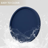 Silicone Bathroom Tray Coffee Table Decor Perfume Organizer, 11" Dark Blue