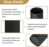 Black Tall Floor Vase - Set of 3 Extra Large Metal Decorative Vases for Living Room, 27.6" Long Modern Honeycomb Texture Big Cylinder Standing Corner Decor for Home Dining Bedroom Pampas Grass