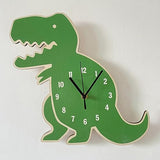 Cartoon Dinosaur Wall Clock Silents Decal Hangings Clock Decoration Living Rooms Playrooms Kid Bedroom