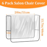 6 Pack Salon Chair Covers, 20" x 16" Universal Thick 12 Mil PVC Plastic Chair Protector for Hair Salon and Spa, Clear Chair Back Covers with Reinforced Black Seams