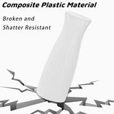 SOUJOY 10 Pack Composite Plastic Flower Vase, White Conic Floral Vase Home Decor Centerpieces, Small Unbreakable Vases for Decor Living Room