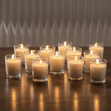 Housecret 24 Pack Warm White Unscented Clear Glass Filled Votive Candles