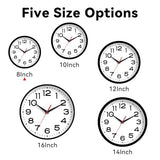 Roymnie Wall Clock Silent Non-Ticking Modern Clock Battery Operated 8 Inch Small Classic Analog Decorative for Classroom, Living Room, Office, Bedroom, School, Hotel (Black)