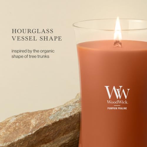 WoodWick Pumpkin Praline Scented Candle, Crackling Wick, 21.5oz