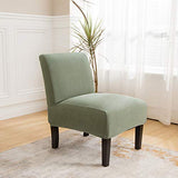 MIFXIN Armless Accent Chair Cover Stretch Jacquard Accent Chair Slipcover for Slipper Chair Without Arms Removable Washable Chair Furniture Protector for Living Room Bedroom Hotel (Cyan, 1 Pack)