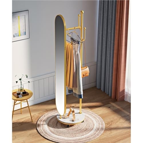 Full-Length Mirror Full-Body Floor Mirror Coat Rack Combination Bedroom Dressing Mirror Household Rotatable Movable Dressing Mirror Full Length Floor Mirror (D)