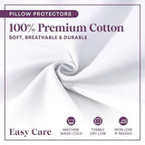 CirclesHome Pillow Protectors 2 Pack Standard Zippered - 100% Cotton Breathable Pillowcases - Protects Pillows from Dirt, Dust and Debri (Standard - Set of 2 - 20x26)