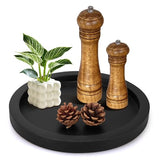 Black Wooden Decorative Trays for Kitchen Counter Living Room Centerpiece