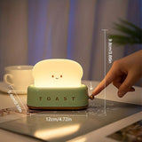 Desk Decor Toaster Lamp, Rechargeable Small Lamp with Smile Face Toast Bread Cute Toaster Shape Room Decor Night Light for Bedroom, Bedside, Living Room, Dining, Desk Decorations, Gift