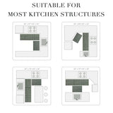 Kitchen Rugs Sets of 2, Non Slip Kitchen Mats for Floor, Green