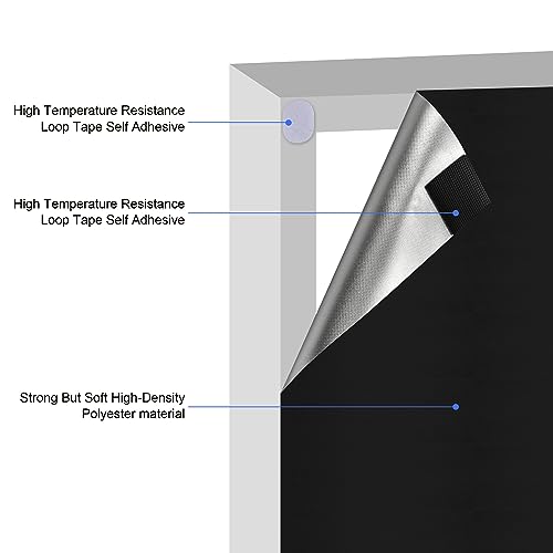 Blackout Window Cover, Upgraded Hook and Loop - Portable Shades No Residue and Longer Lasting, 100% Blackout Blinds for Window 79″ x 57″, Black Out Curtains for Bedroom and Baby Room 2m