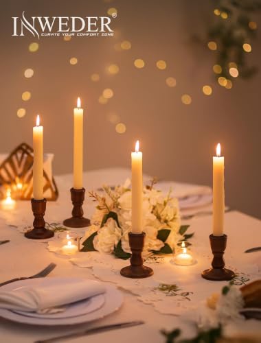 Wooden Candlestick Holders Rustic: Farmhouse Taper Candle Holder