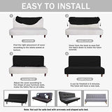 Hixingo Stretch Armless Futon Cover, Futon Mattress Cover Soft Futon Covers with Elastic Bottom, Retro Solid Color Futon Slipcovers Washable Futon Couch Cover (Large (75-83"),Navy Blue)