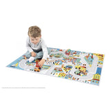 Janod - Children's Car Rug - City Theme - Soft & Non-Slip - Urban Pattern - Play Rug for Girls & Boys' Bedrooms - 120 x 78cm - Hand Washable - from 2 Years Old - J05910