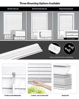 LazBlinds 2-inch Cordless Faux Wood Blinds with Royal Valance, Room Darkening Horizontal Window Blinds, Inside Mount Blinds for Windows - Fit for Window 34.625" W x 36" H - White