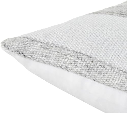 Livabliss x Galey Alix Katalina Modern Indoor/Outdoor Accent Pillow, Poly Insert, 20" L x 20" W, Grey/White