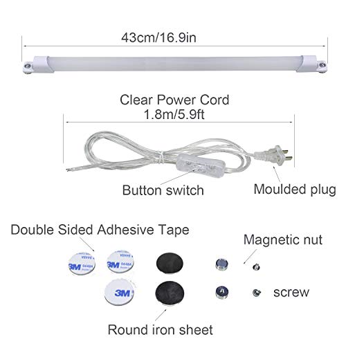 110V Under Cabinet Lights,17inch LED Under Counter Lighting with 6foot Plug Cable,Reading Desk Lamp for Kitchen/Shelf (Naturally White 4000K)