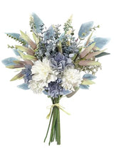 Artificial Flowers Bouquet, Silk Flowers Blue Fake Flowers Arrangement Faux Flowers for Home Decor, Vase Arrangement, Wedding Bouquets, Table Centerpieces Decor (Blue White No Vase)