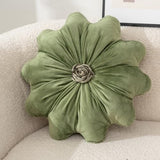 Flower Pillow Cushion Round Decorative Throw Pillow 15.7 Velvet Flower Shaped Pillow for Sofa Couch Vanity Chair Bed