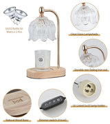 MEIXISUE Candle Warmer Lamp with Timer and Dimmer,Electric Gold Light Gifts for Women Melt Wax Warmer Lamp with 2 Bulbs for Candle Jars House Warming New Home Decor Bedroom