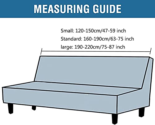 YOPOIY Solid Color Futon Cover Super Soft Futon Slipcover Lightweight Armless Sofa Cover with Elastic Bottom for Living Room Bedroom Furniture -brown-1-120-150cm