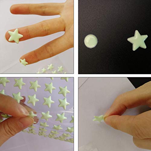 1230 PCS Glow in The Dark Stars Wall Stickers, 3D Adhesive Dots Decor Starry Sky Decor for Kids Bedroom, Beautiful Wall Decals (Blue)