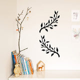 Yuzhuo 2 Pieces Metal Tree Leaf Wall Décor Branch Leaf Wall Art for Indoor Outdoor Garden Home Bedroom Living Room Decorations (Black)